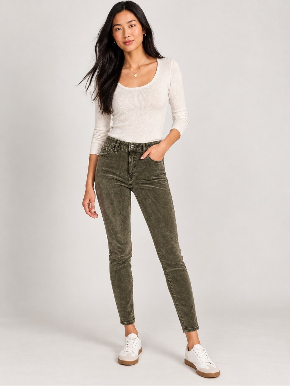 ❤ LUCKY BRAND VELOUR AVA SUPER SKINNY JEANS, 2 (26)